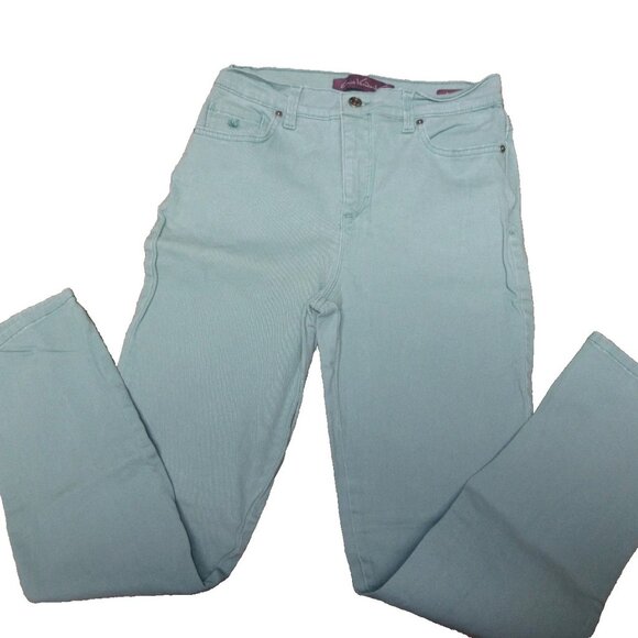 Gloria Vanderbilt Amanda green Jeans Sz 6 33x30 made in Jordan - Picture 4 of 5